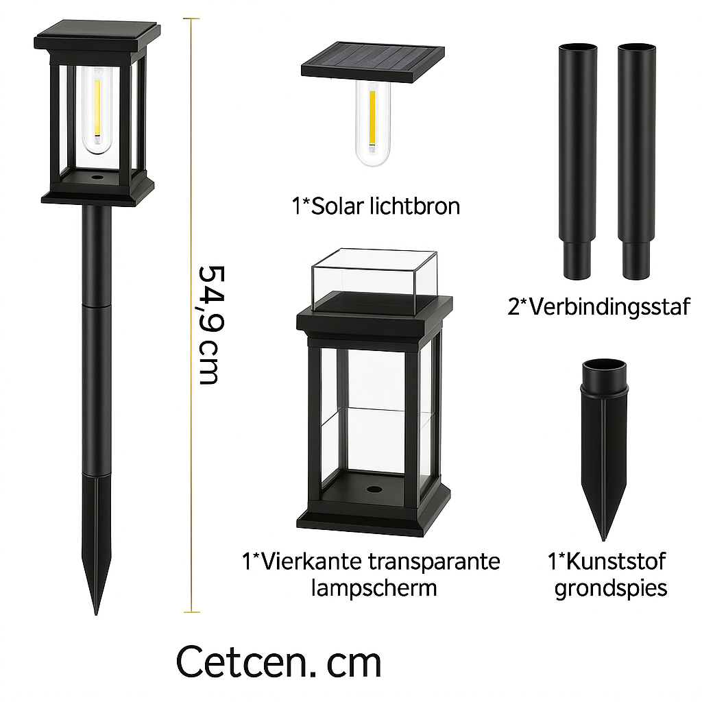 Grondspot Solar LED Vierkant - Half-ingegraven Tuinverlichting