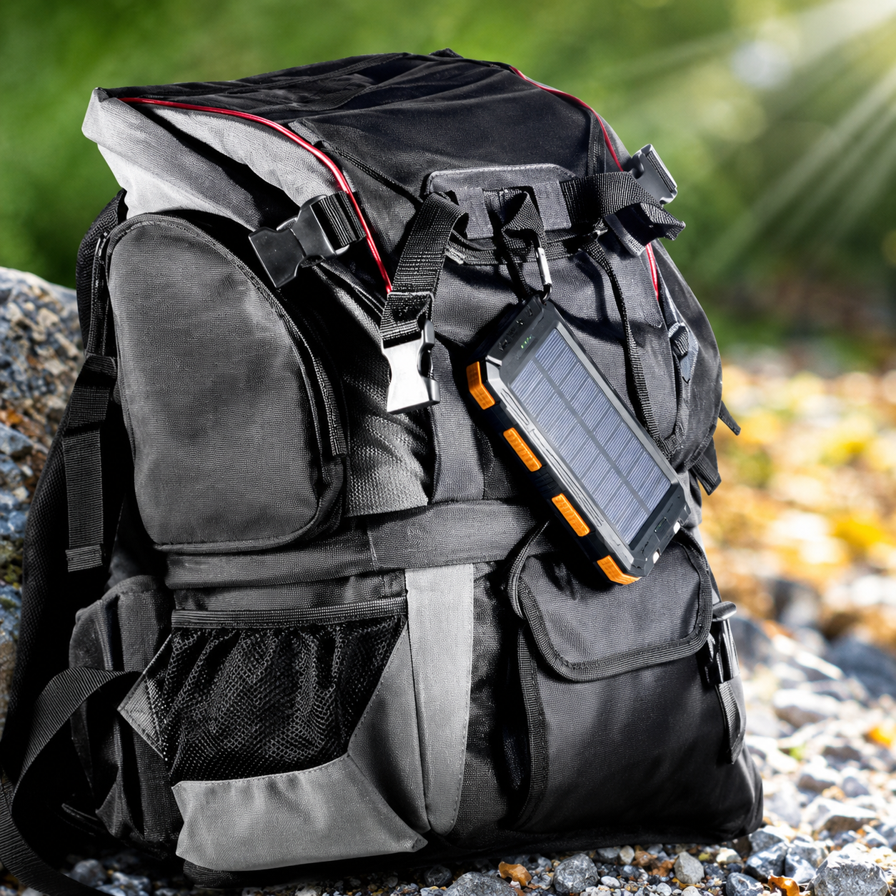 Solar Powerbank 10.000mAh met LED Zaklamp