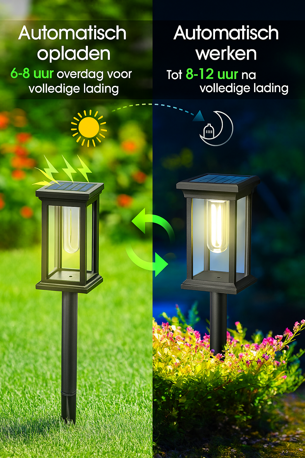 Grondspot Solar LED Vierkant - Half-ingegraven Tuinverlichting